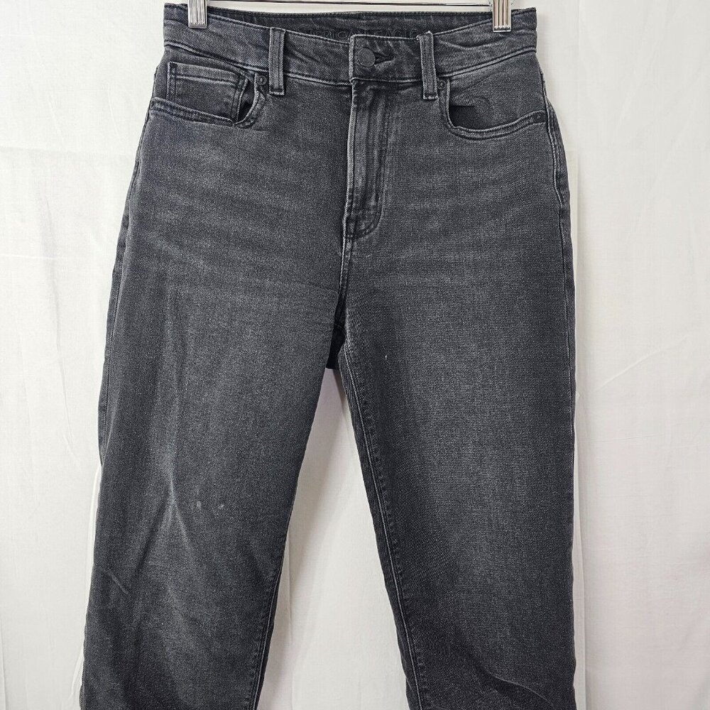 American Eagle Jeans Womens 00 27x27 Black Mom Jean Mid Rise Denim Stretch - Picture 3 of 11